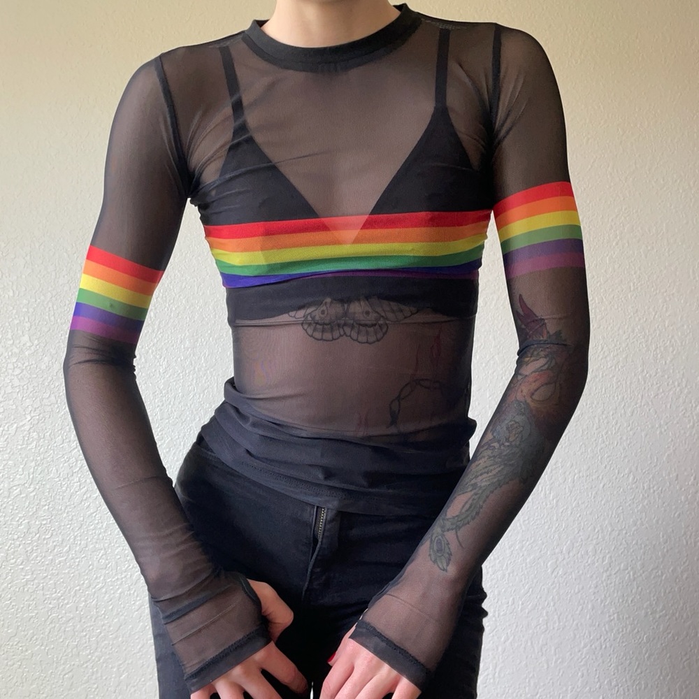 🌈Current Mood mesh top